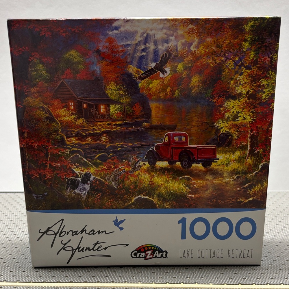 Cra-Z-Art Lake Cottage Retreat Puzzle - 1000 Pieces - Red and Green